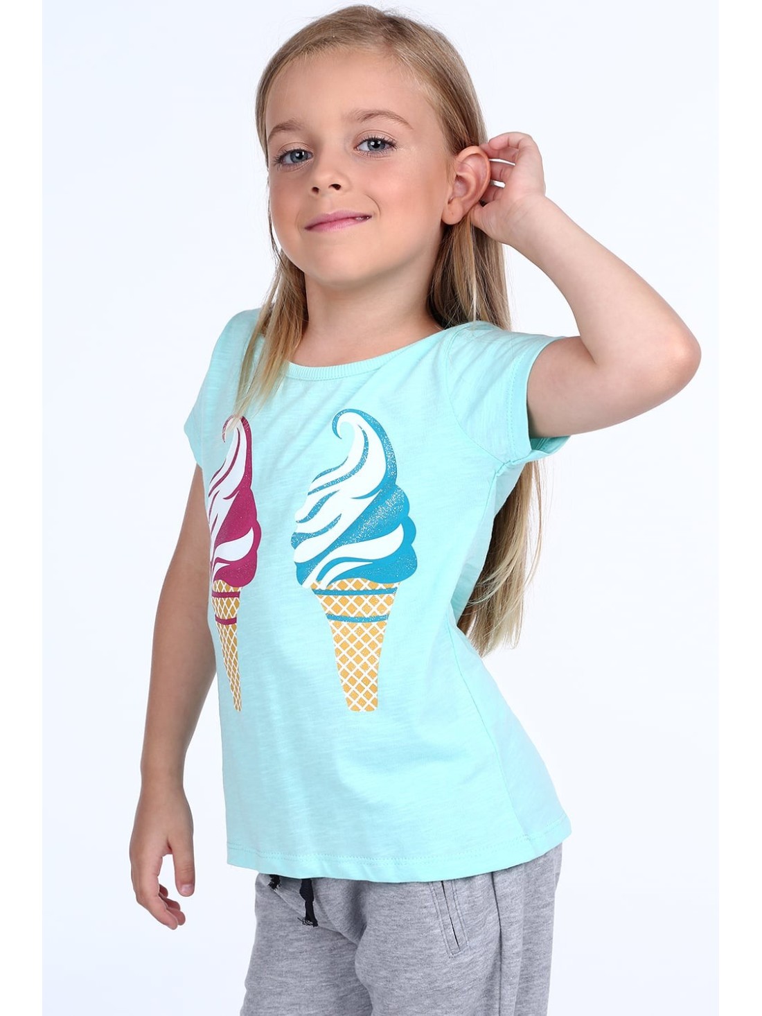 T-Shirt mit Applikation mint NDZ8171 – Online-Shop – Boutique